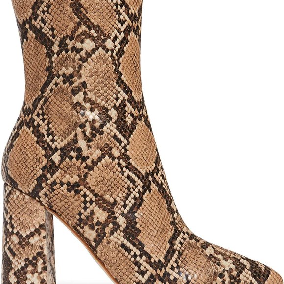 Snakeprint Siren-3 Pointy Toe Ankle Boot - Picture 1 of 5
